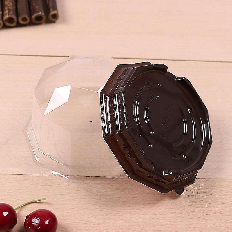 100 Pcs Disposable Moon Container Rhombus Cake Mousse Packaging Box
