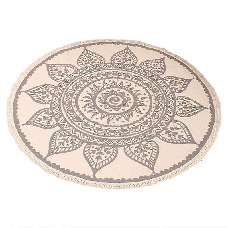 Nordic Cotton and Linen Outdoor Rug Bedroom Non-slip Mats(gray)