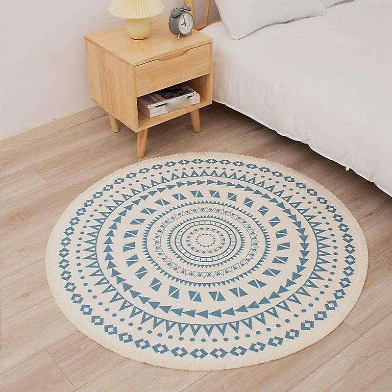 Nordic Cotton and Linen Outdoor Rug Bedroom Non-slip Mats(gray)