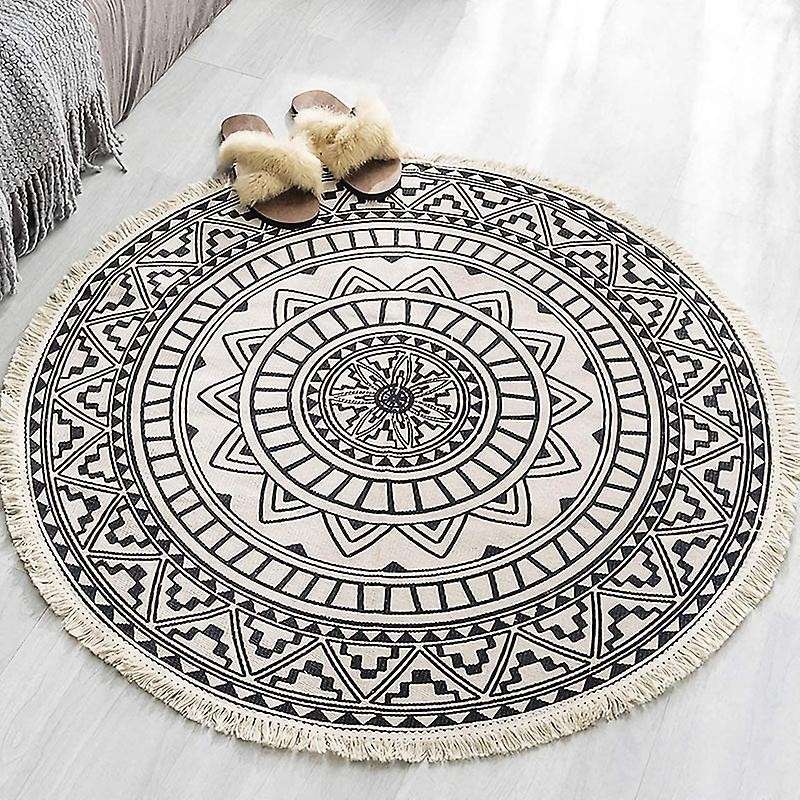 Nordic Cotton and Linen Outdoor Rug Bedroom Non-slip Mats(gray)