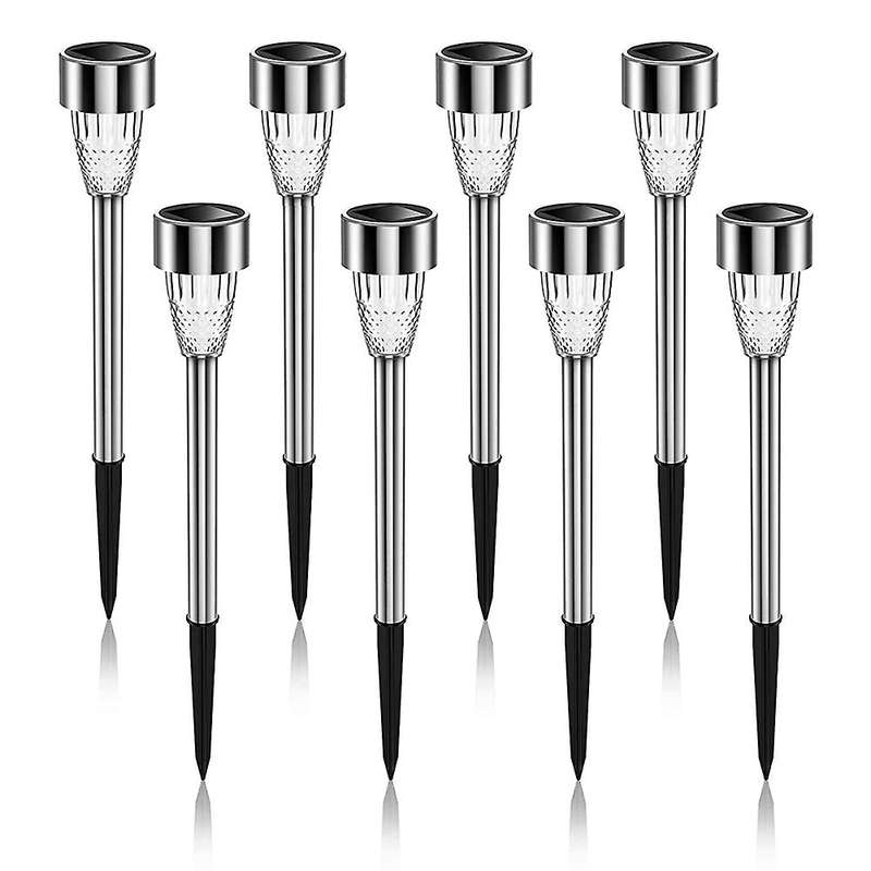 Ultra Bright Solar Lights Waterproof 8 Pack, Auto On/off, Cool White