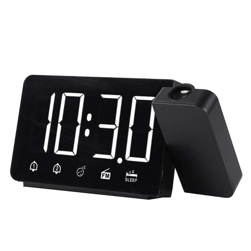 Led Digital Alarm Clock Table Wake Up Fm Radio Time Projector (white)