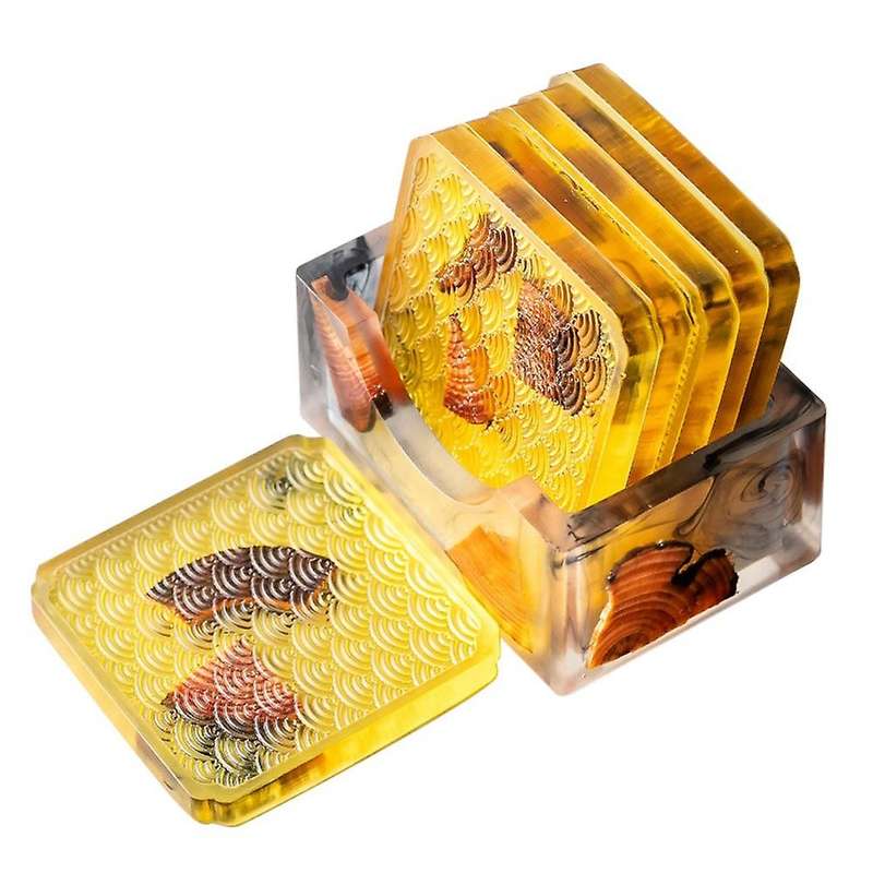 1 Set Resin Coasters Heat-resistant Placemats Waterproof Non-slip 1