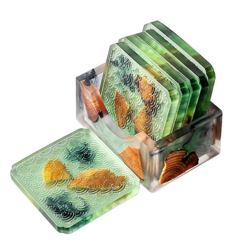 1 Set Resin Coasters Heat-resistant Placemats Waterproof Non-slip 3