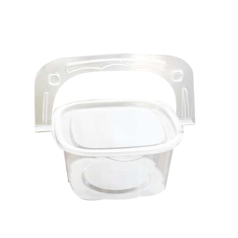 50pcs Transparent Dessert Box with Handle Cupcake Transparent