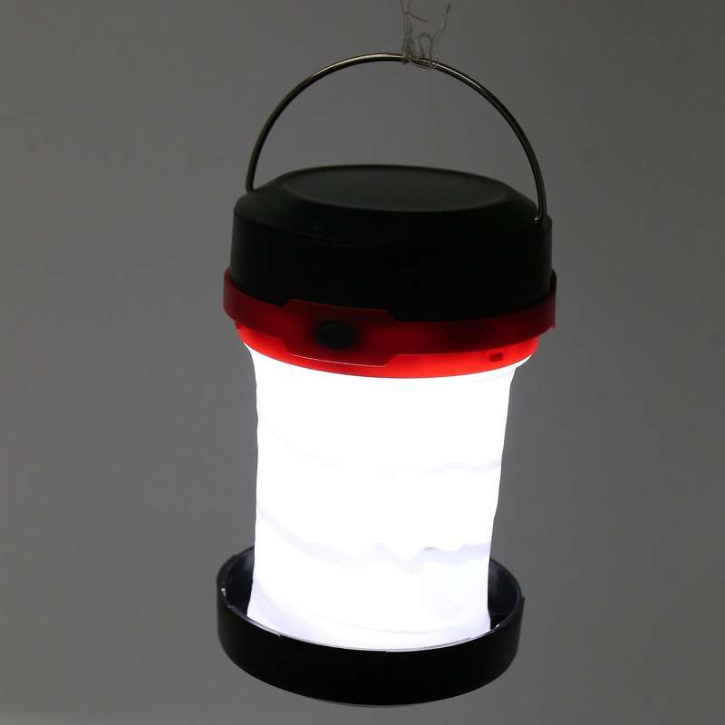 Solar Powered Led Camping Lantern Usb Collapsible Chargeable Red