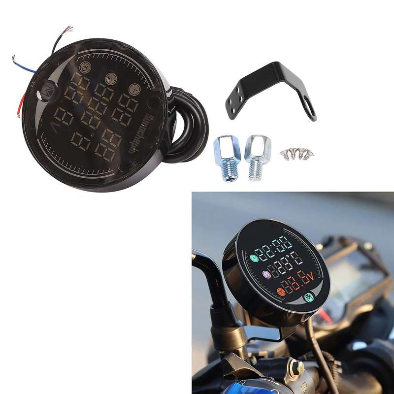 3 In 1 Motorcycle Temperature Meter Usb Rechargeable Time Voltmeter