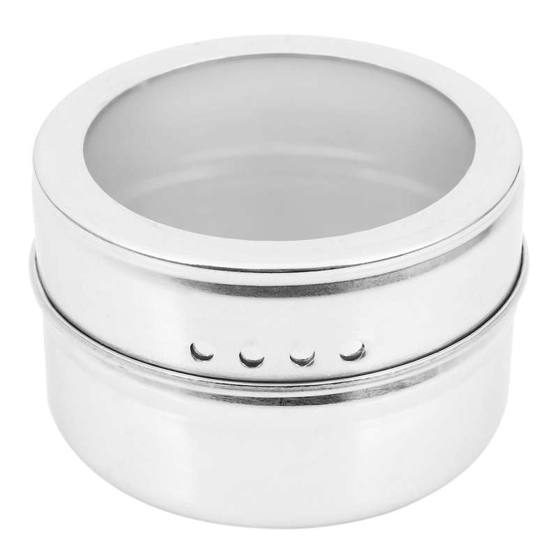 6pcs / Set Clear Lid Magnetic Spice Jar Kitchen Condiment Holder