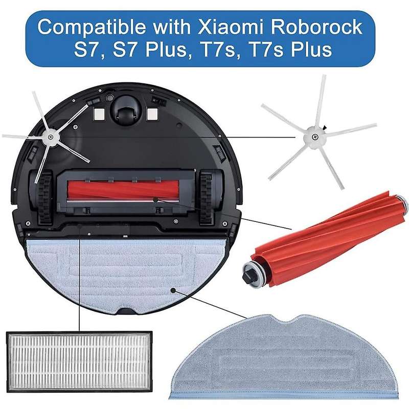 Spare Part for Roborock S7 T7s Robot, Including Wipes, Filters, Brush