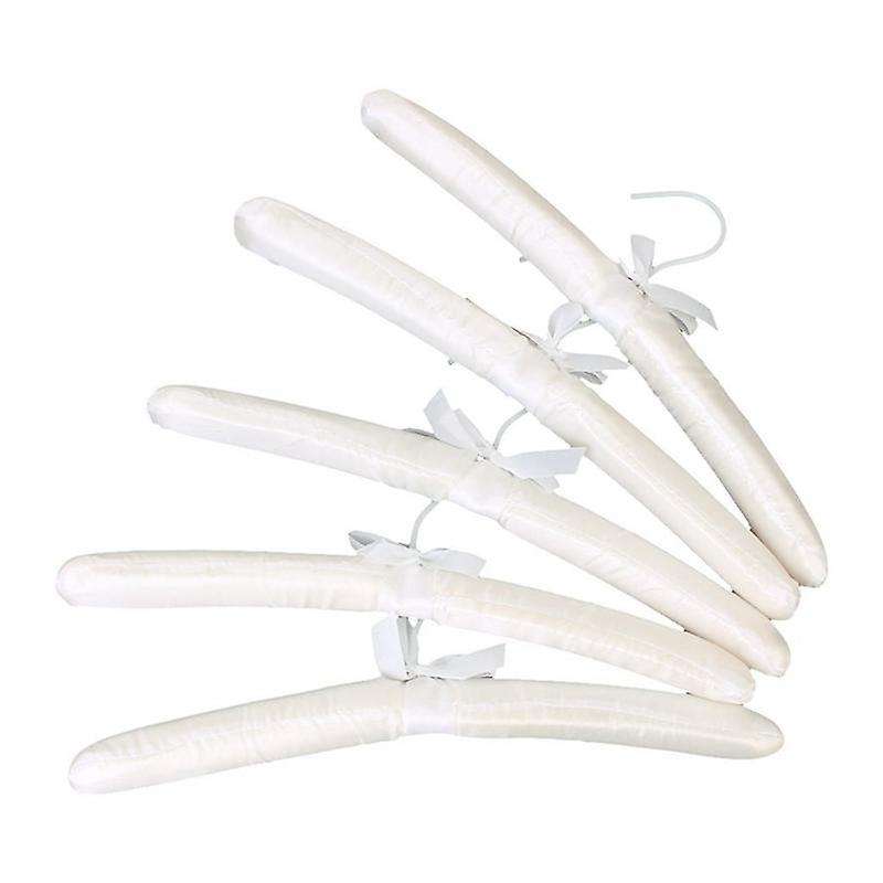 15 X White Satin Padded Clothes Hook Hanger