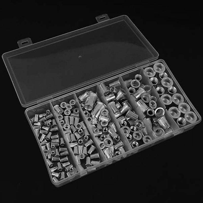 200pcs M3 M4 M5 M6 M8 M10 Rivet Nut Carbon Steel Flat Head Nut Kit
