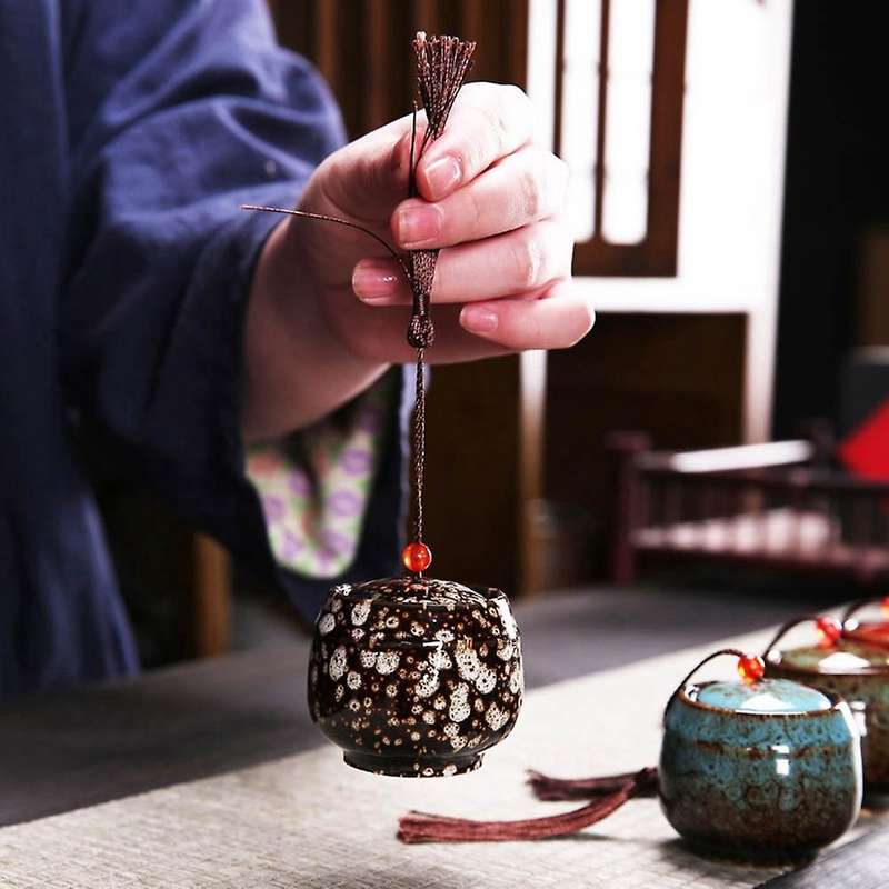 Ceramic Jar Tea Storage Box Sealed Cans Portable Tea Accessories