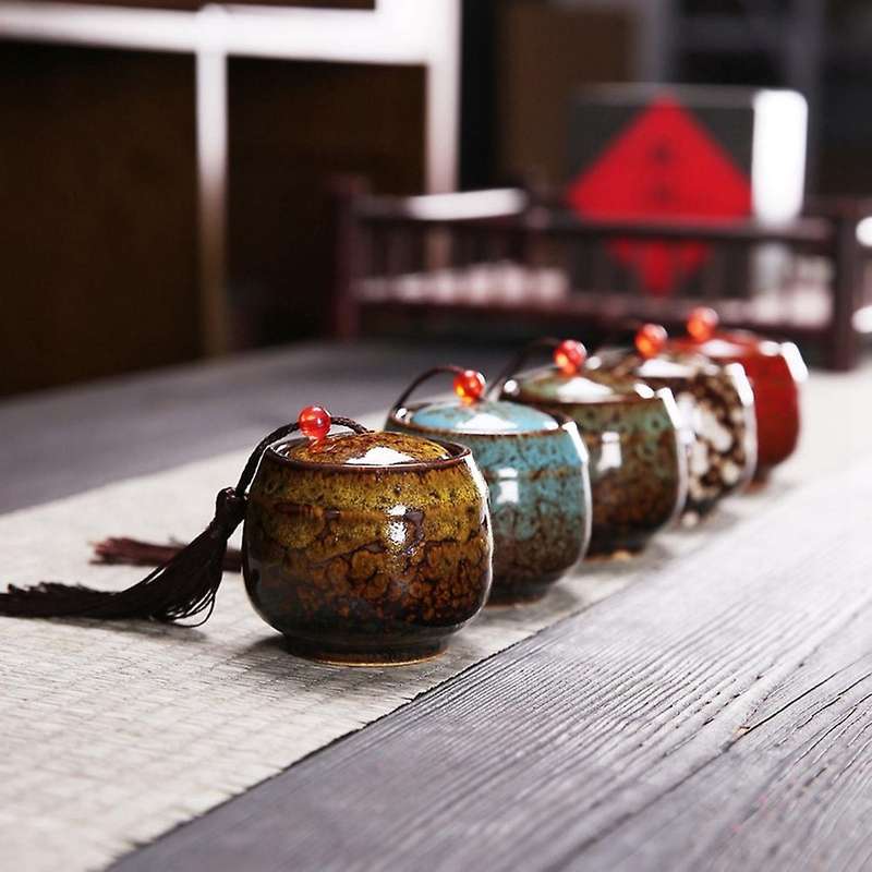Ceramic Jar Tea Storage Box Sealed Cans Portable Tea Accessories