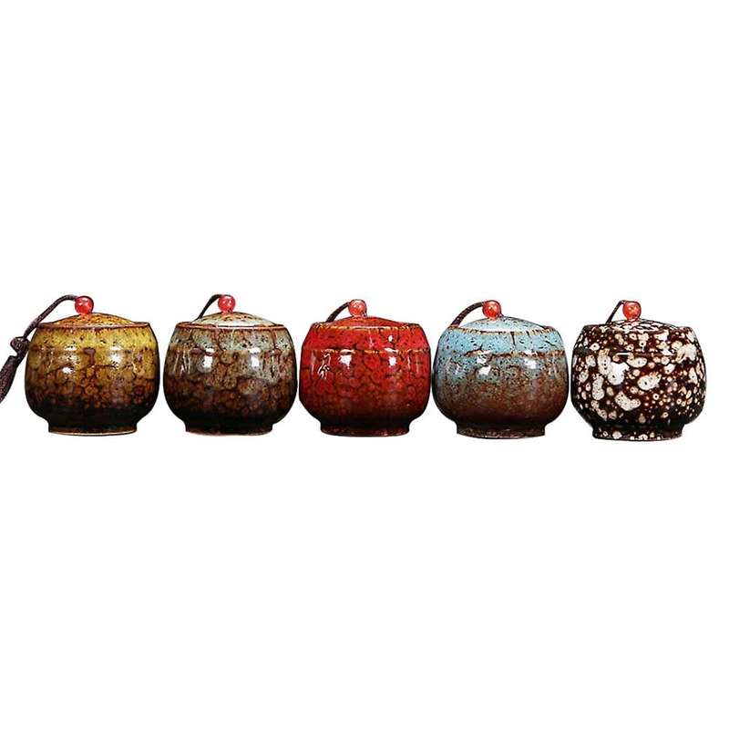 Ceramic Jar Tea Storage Box Sealed Cans Portable Tea Accessories