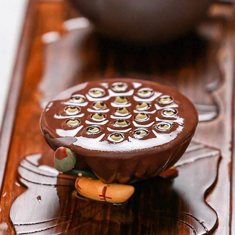 Purple Clay Lotus Seed Pot Holder Tea Pet Ceramic Tea Ceremony 11cm