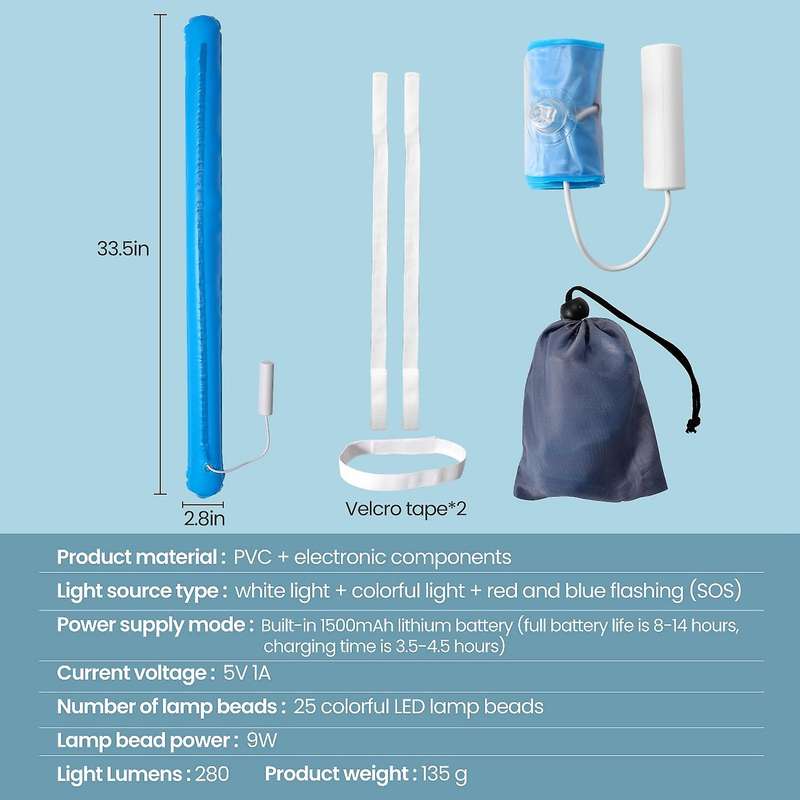 Rgb Outdoor Camping Lantern Foldable Camping Light Led 2pcs