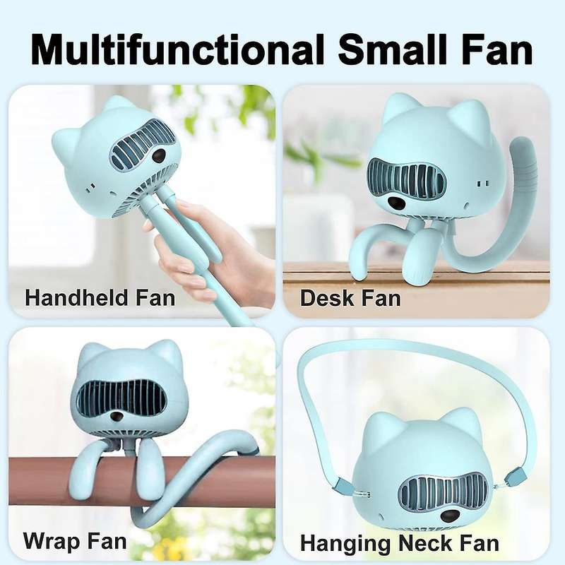 Stroller Fan Bladeless, Small Mini Personal Portable Fan Blue
