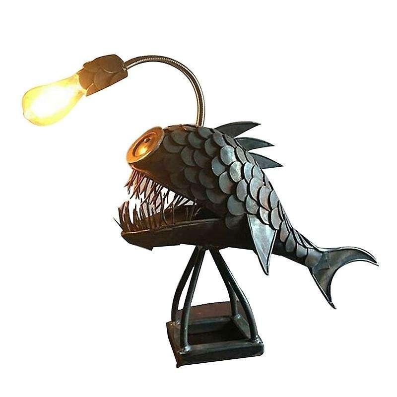 Angler Fish Lamp Usb Rechargeable Desktop Metal Light Handmade Small