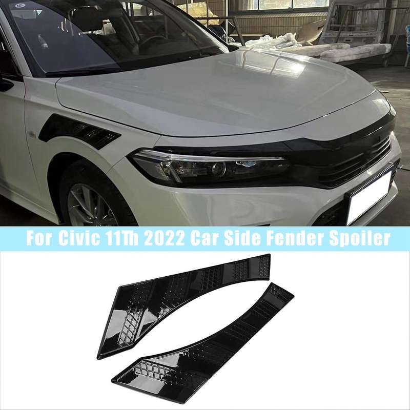 For Honda Civic 11th 2022 Car Side Fender Spoiler Kit Glossy Black