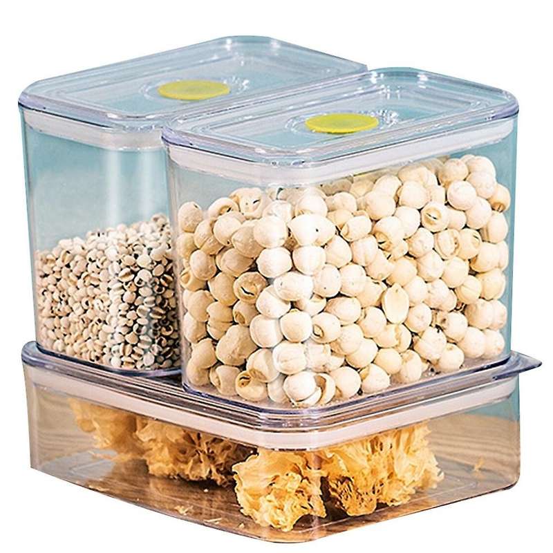 3pcs Plastic Food Storage Whole Grain Container Kitchen Container Box