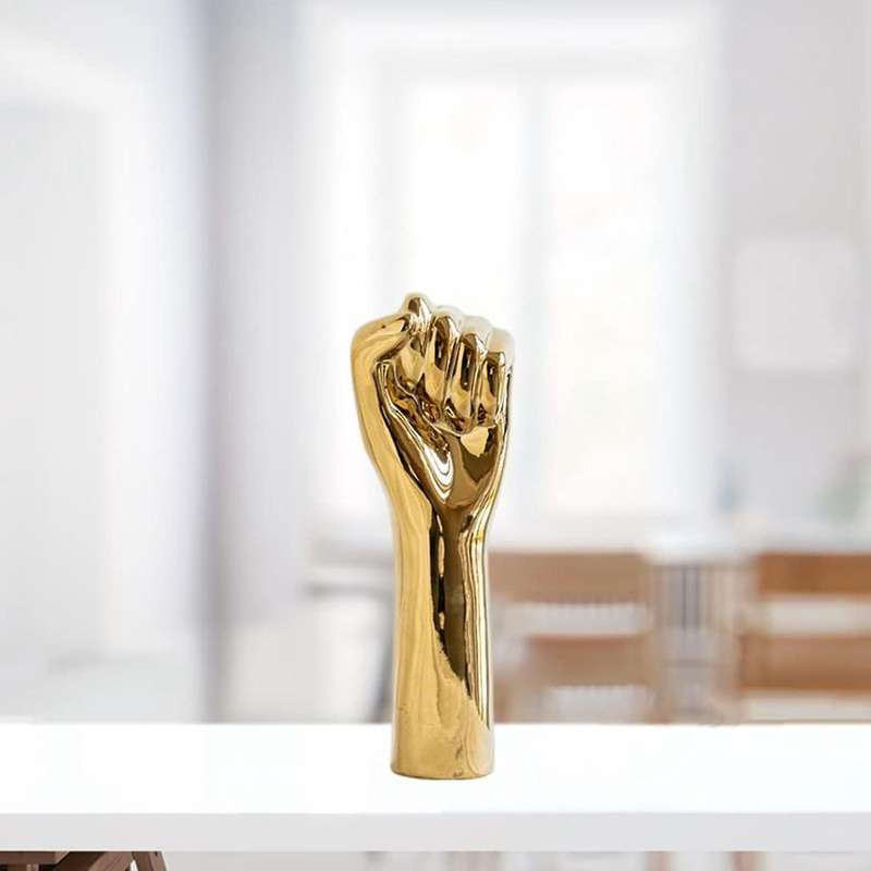 Porcelain Nordic Flower Vase A Hand Gold Plating Statue L