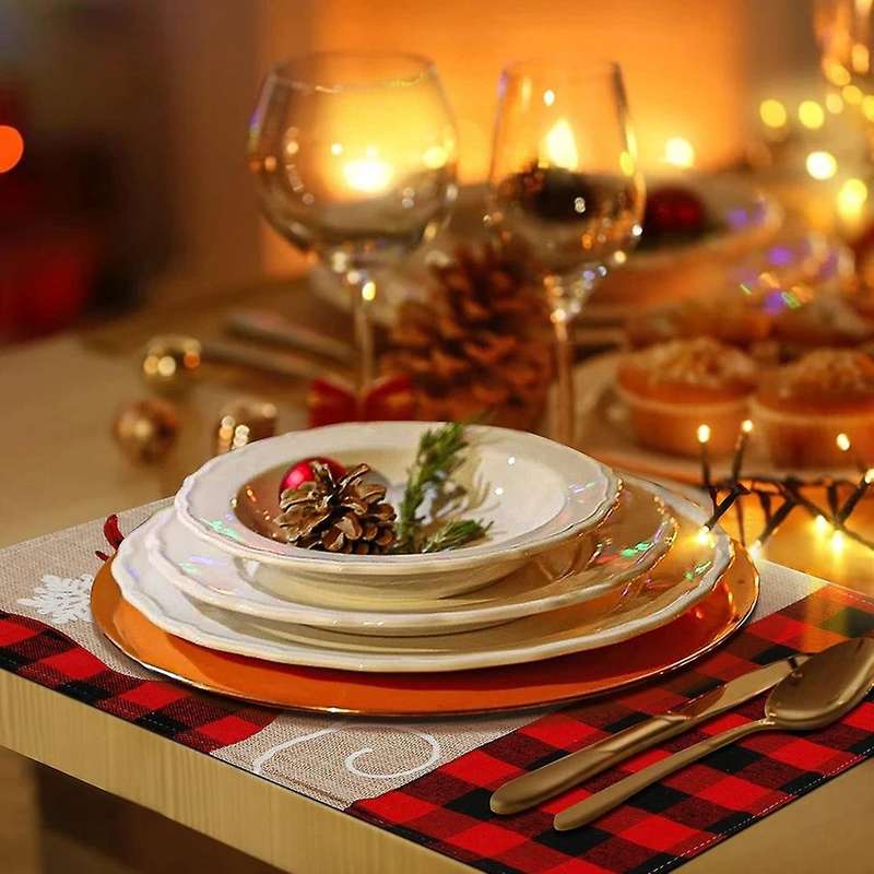 Set Of 6 Christmas Place Mats Stag Table Mats for Home Dining Table
