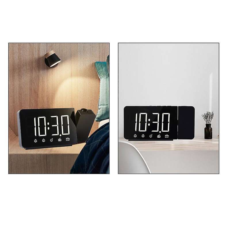Led Digital Alarm Clock Table Wake Up Fm Radio Time Projector (blue)
