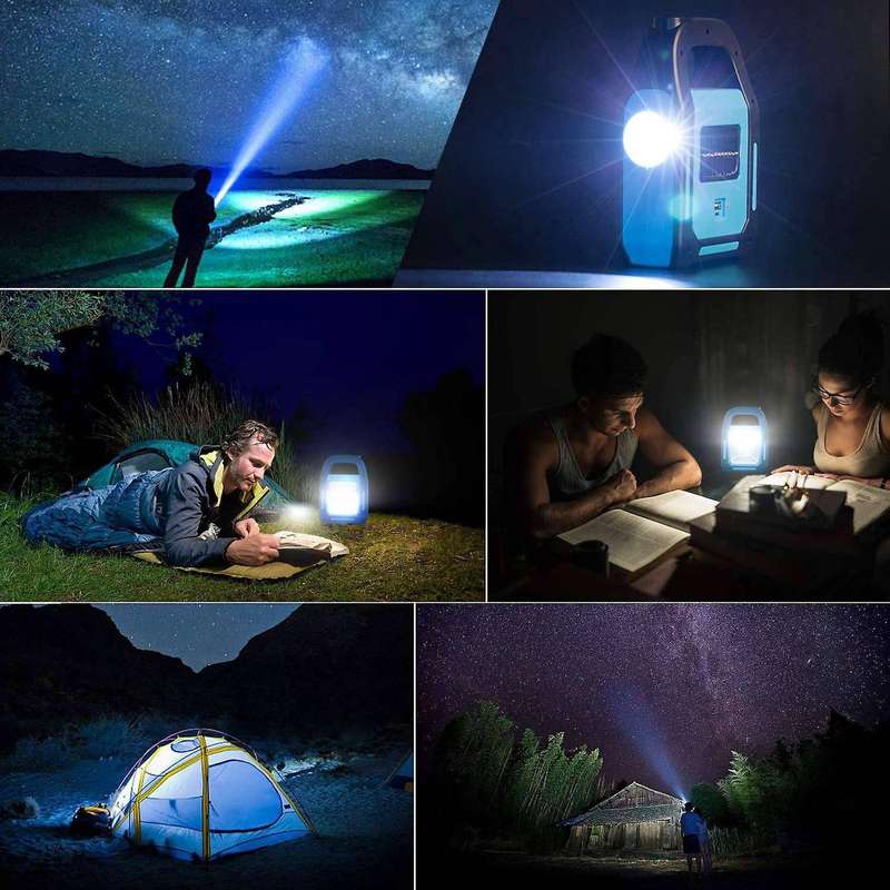 3 In 1 Solar Usb Rechargeable Cob Camping Lantern,charging for Device