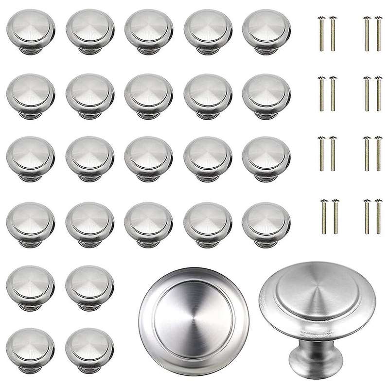 30pcs Cabinet Knobs, Round Kitchen Drawer Pulls with Screws
