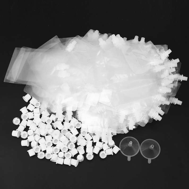 100 Pcs Stand-up Plastic Drink Bag Spout Pouch for Beverage Liquid