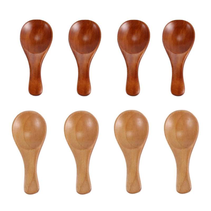 40 Pieces Small Wooden Spoons Mini Condiments Spoons