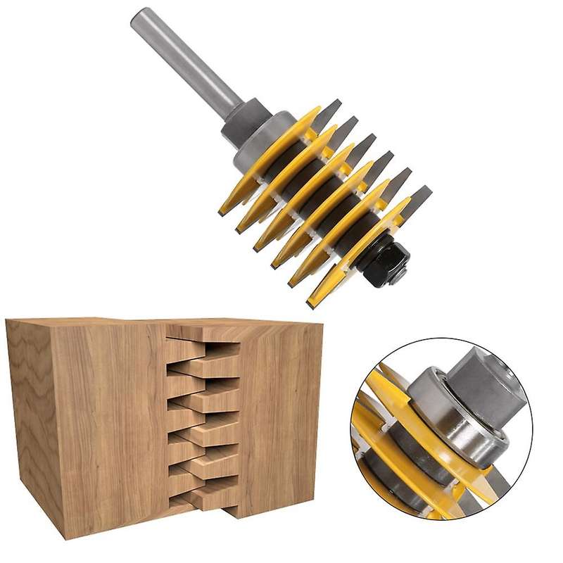 12mm Shank 2 Teeth Adjustable Finger Joint Router Bit Tenon Cutter