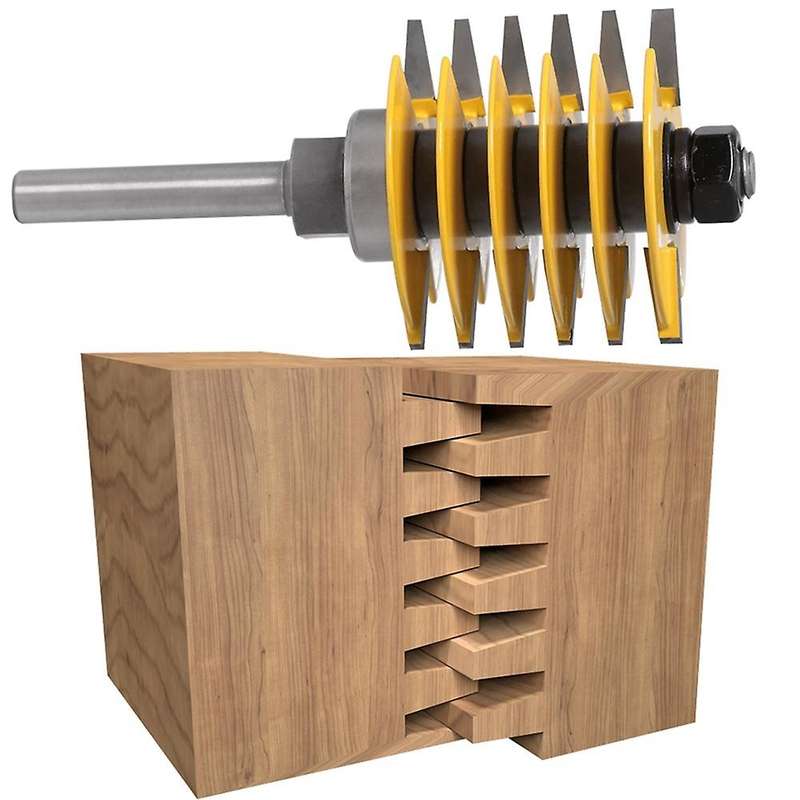 12mm Shank 2 Teeth Adjustable Finger Joint Router Bit Tenon Cutter