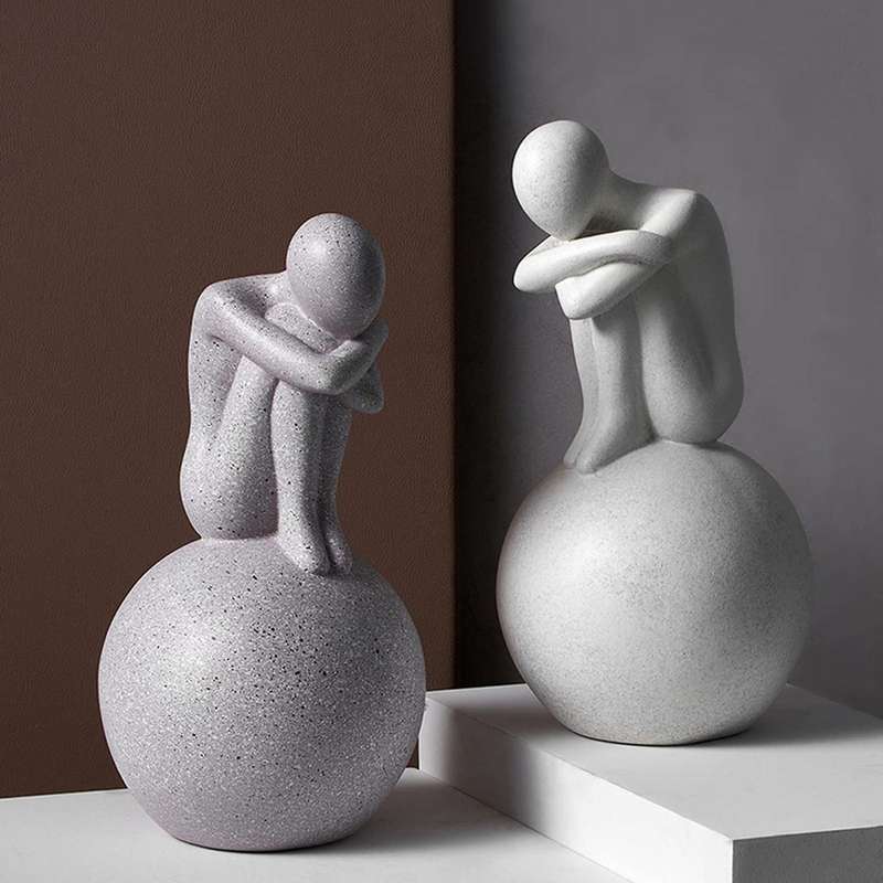 Modern Statue Decorate Statue Ornament Figurine Home Office White