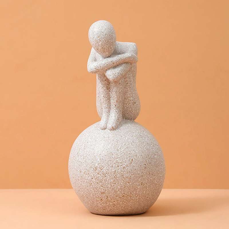 Modern Statue Decorate Statue Ornament Figurine Home Office White