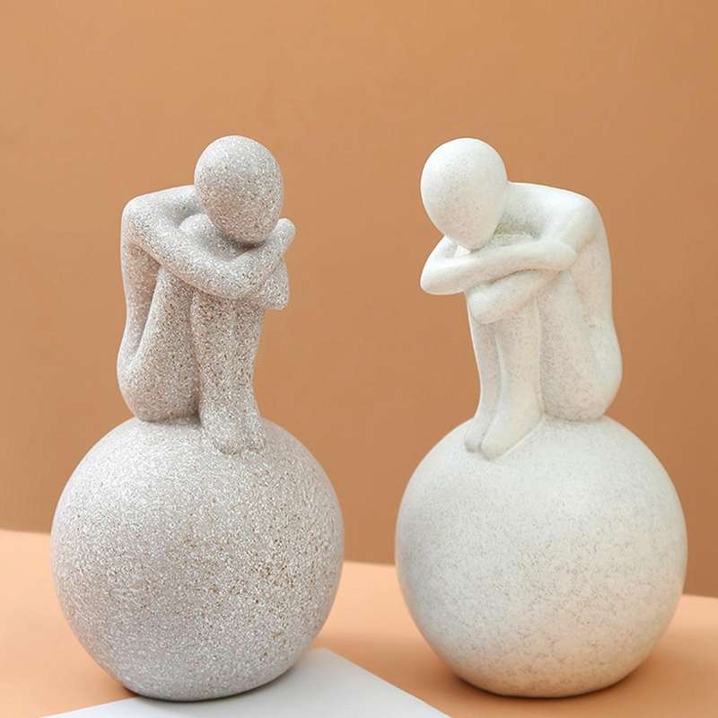Modern Statue Decorate Statue Ornament Figurine Home Office White