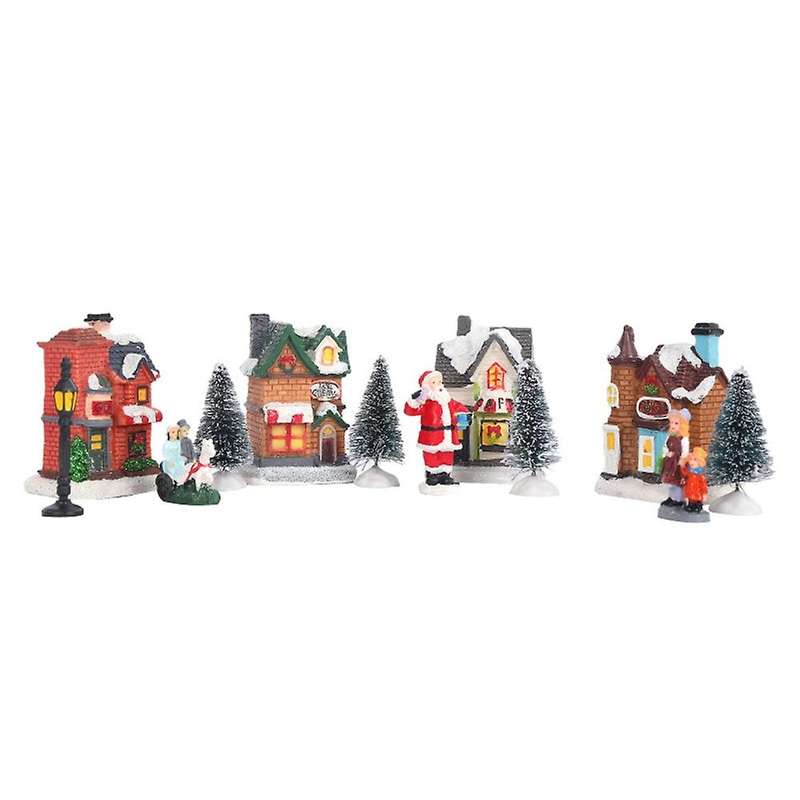 Christmas Home Decor Glowing Christmas Houses with Light Ornaments