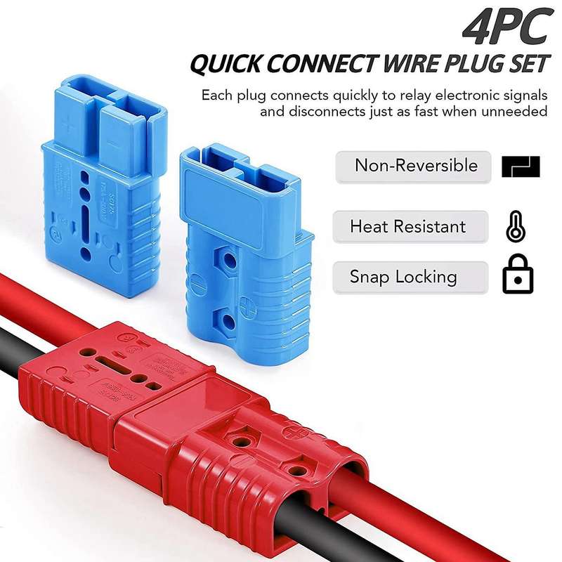 4pcs 175a Battery Power Connector for Car Bike Atv Winch Trailer Red