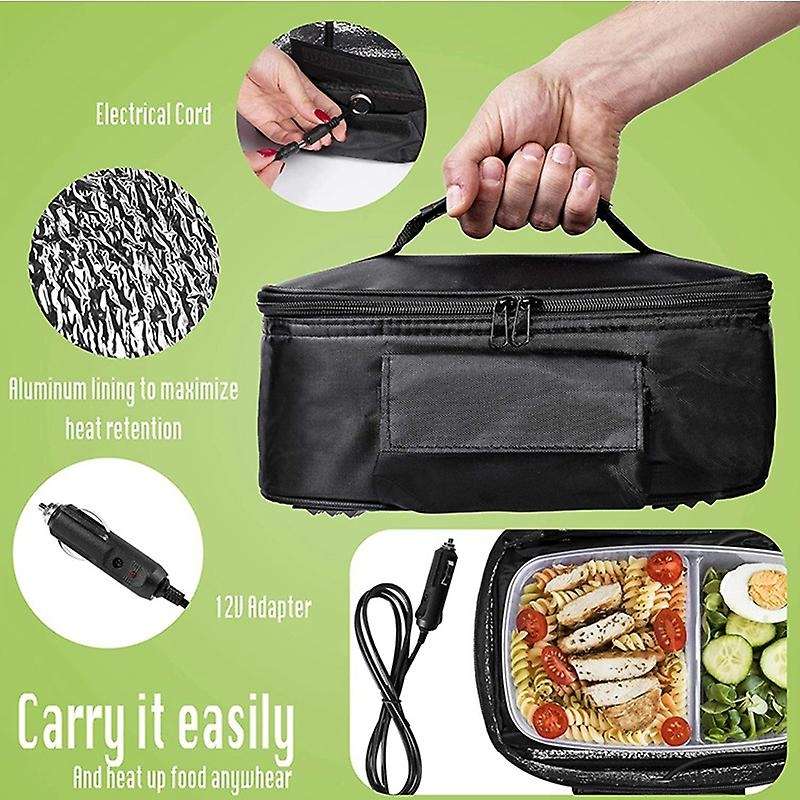 Food Warmers Electric Heater Lunch Box Mini Oven 12v Car Power Black