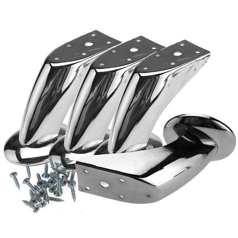 4pcs Furniture Chair Cabinet Beds Settee 120mm Chrome Plinth Legs