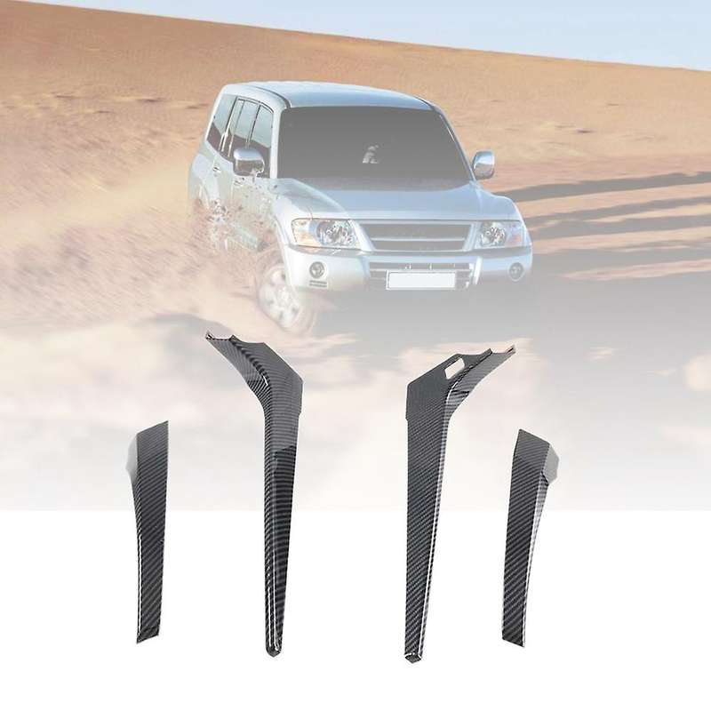 For Mitsubishi 4pcs Carbon Fiber Abs Car Gear Shift Knob Frame Cover