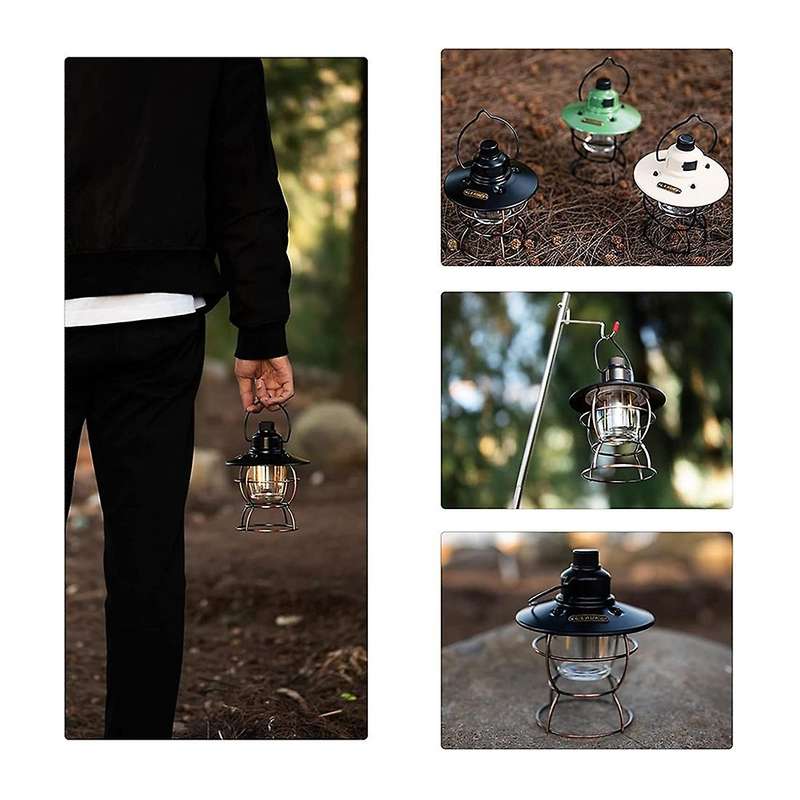Led Vintage Camping Lantern Railroad Light,ipx4 Waterproof,black