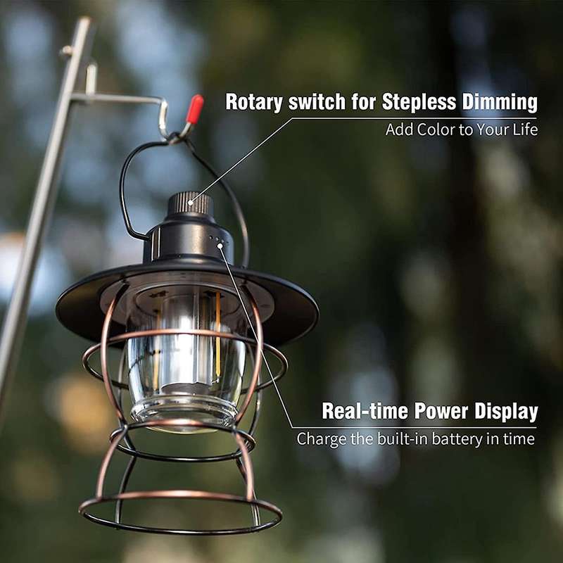Led Vintage Camping Lantern Railroad Light,ipx4 Waterproof,black