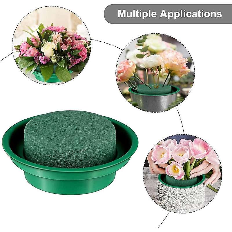 16packs Floral Foam Rounds In Bowls Diy Flower Arrangement Kit Green