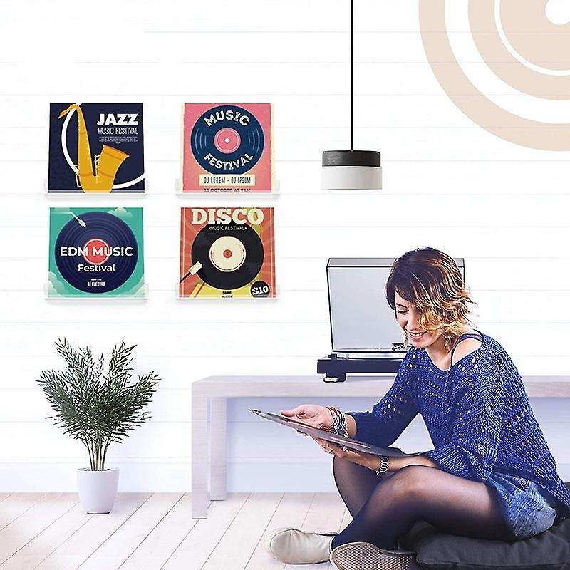 6pcs Vinyl Record Wall Mount Shelf for Albums Or Children's Books