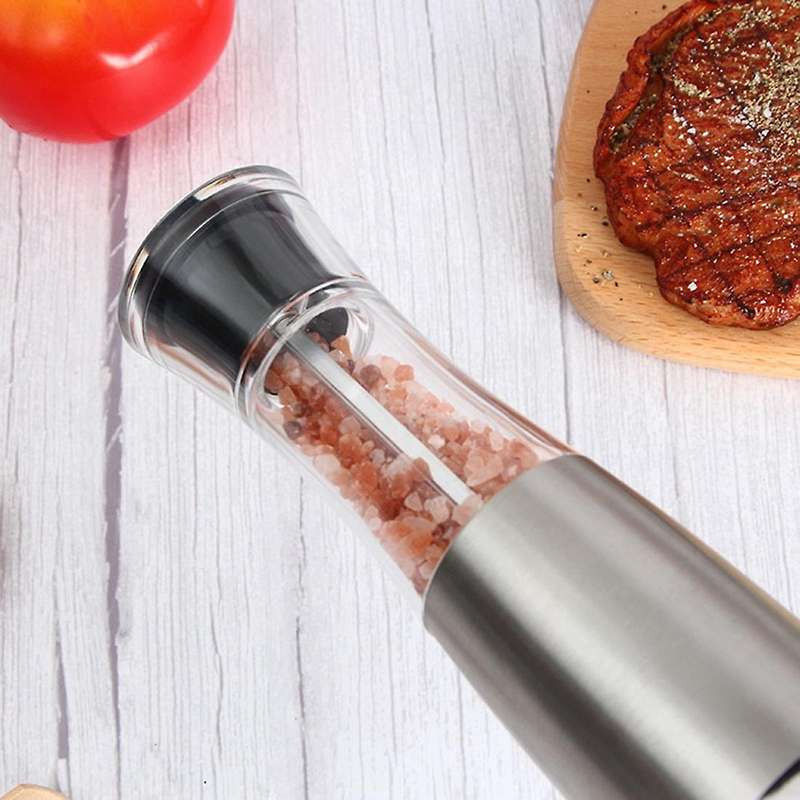 2pcs Stainless Steel Electric Salt and Pepper Grinder Battery Power