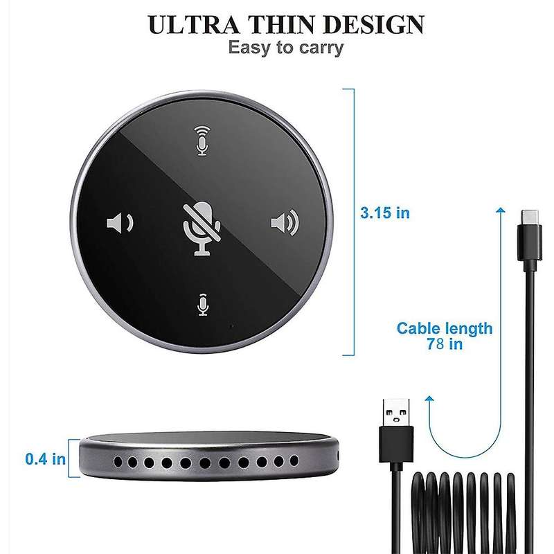 Usb Conference Microphone with Speaker,pc Mic with Mute Button