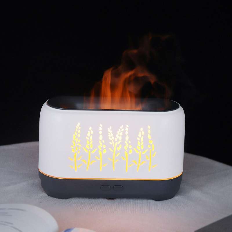 Hollow Flame Air Humidifier Aroma Oil Aromatherapy Diffuser White