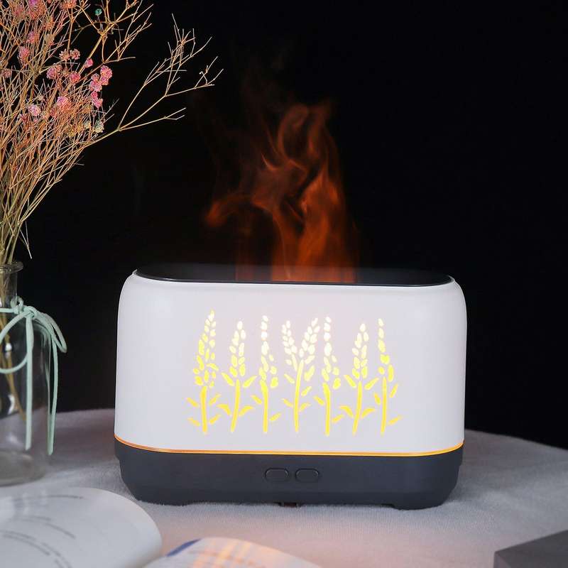 Hollow Flame Air Humidifier Aroma Oil Aromatherapy Diffuser White