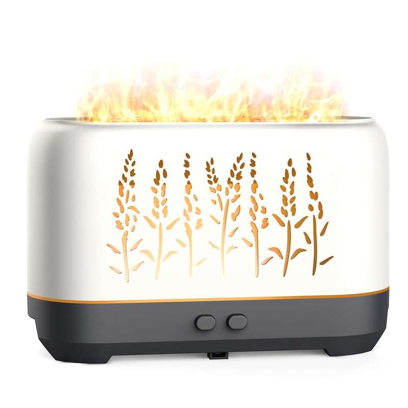 Hollow Flame Air Humidifier Aroma Oil Aromatherapy Diffuser White
